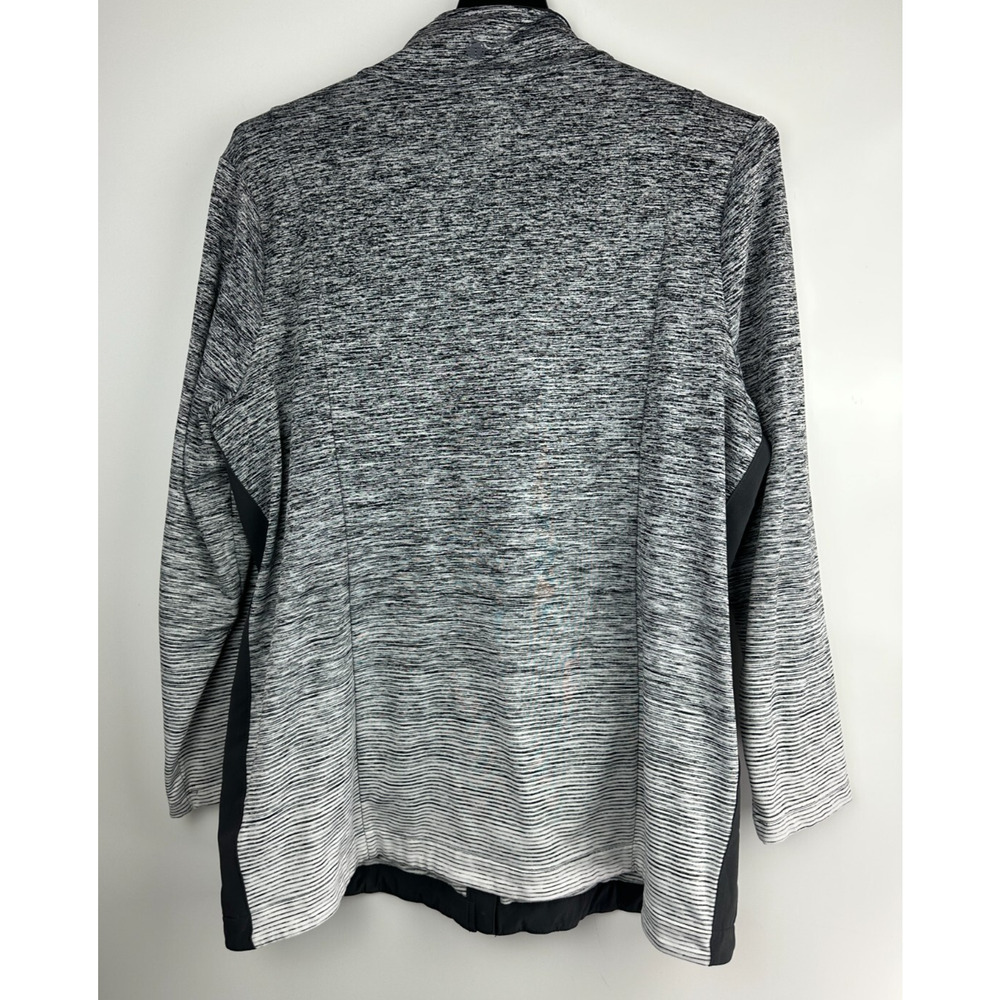 T by Talbots Ombre Black & Grey Striped Full Zip Jacket Stretch Plus Size 2X - Picture 12 of 14